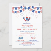 Red, White & Blue American Flag 4. Juli Party