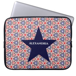 Red White Blue American Patriotic Modern Pattern Laptopschutzhülle