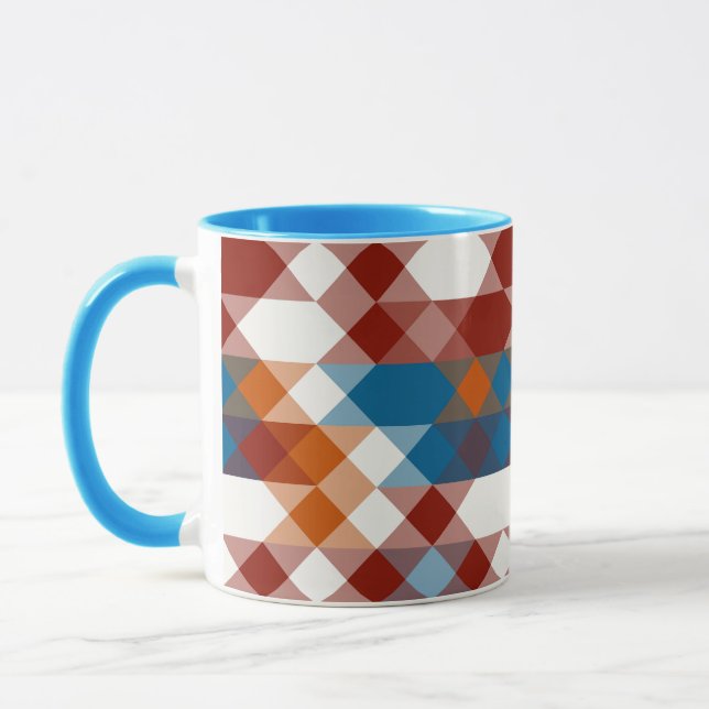 red white blue and orange geometric tasse (Links)
