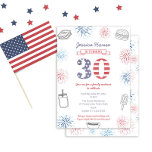 Red White Blue Backyard Family 30. Geburtstags-Par Einladung<br><div class="desc">Red White und Blue 30. Geburtstag laden zum gemütlichen Beisammensein ein. Freuen Sie sich auf ein familiäres Party</div>