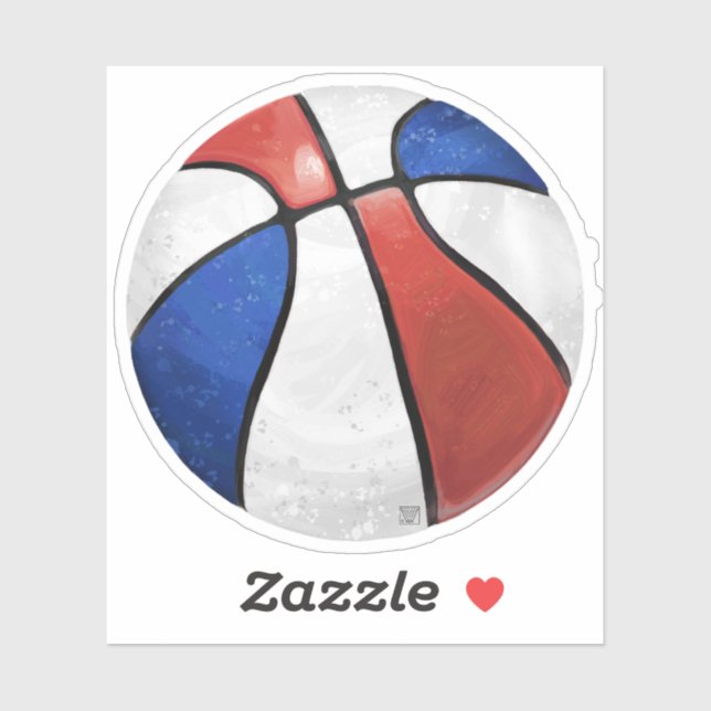 Red White Blue Basketball Aufkleber (Blatt)