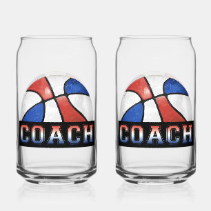Red White Blue Basketball Basketball-Trainerglas Dosenglas