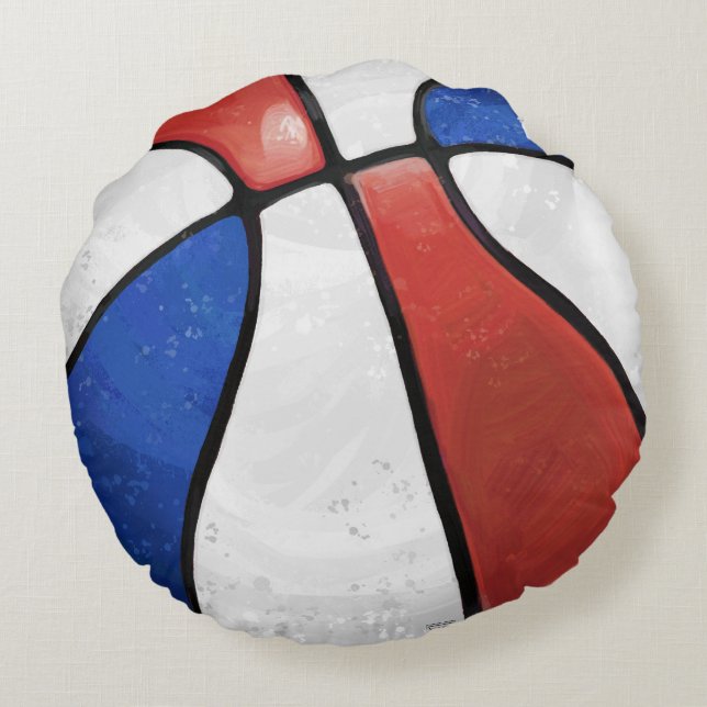 Red White Blue Basketball Kissen (Rückseite)