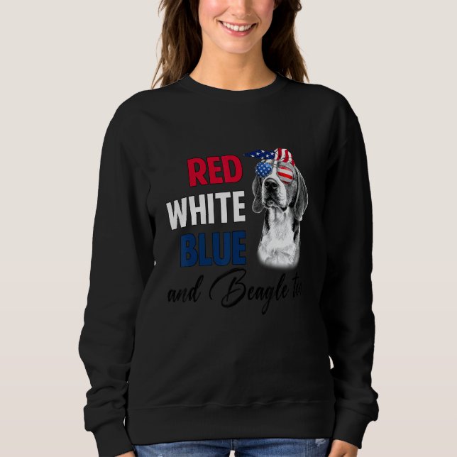 Red White Blue & Beagle zu American Flag 4. Sweatshirt (Vorderseite)