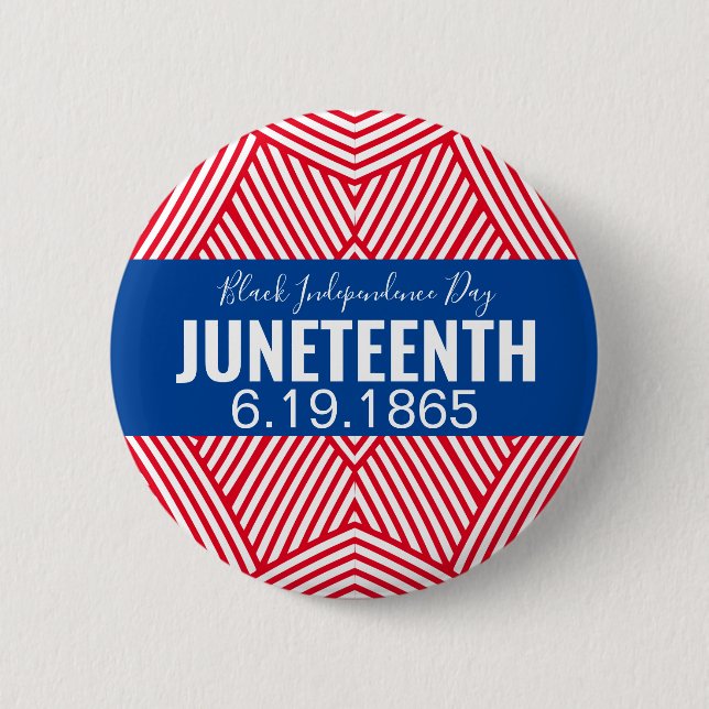 Red White Blue Black Independence Day JUNETEENTY Button (Vorderseite)