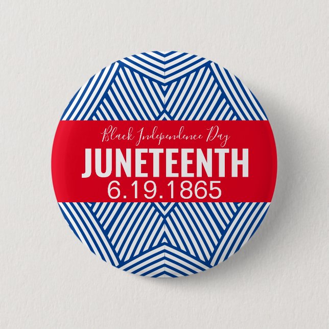 Red White Blue Black Independence Day JUNETEENTY Button (Vorderseite)