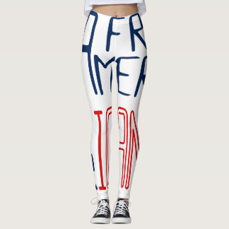Red White Blue Black Leggings