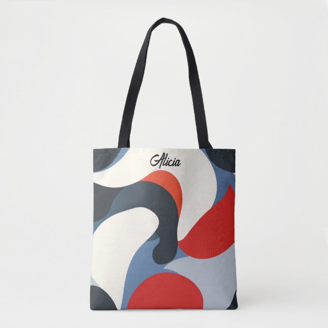 Red White Blue Black Waves Tasche (Vorderseite)