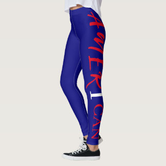 Red White Blue Black Woman Afrikanerin Leggings