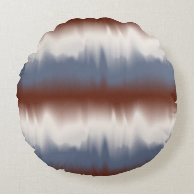 Red, White, & Blue Blended Modern Design Rundes Kissen (Vorderseite)