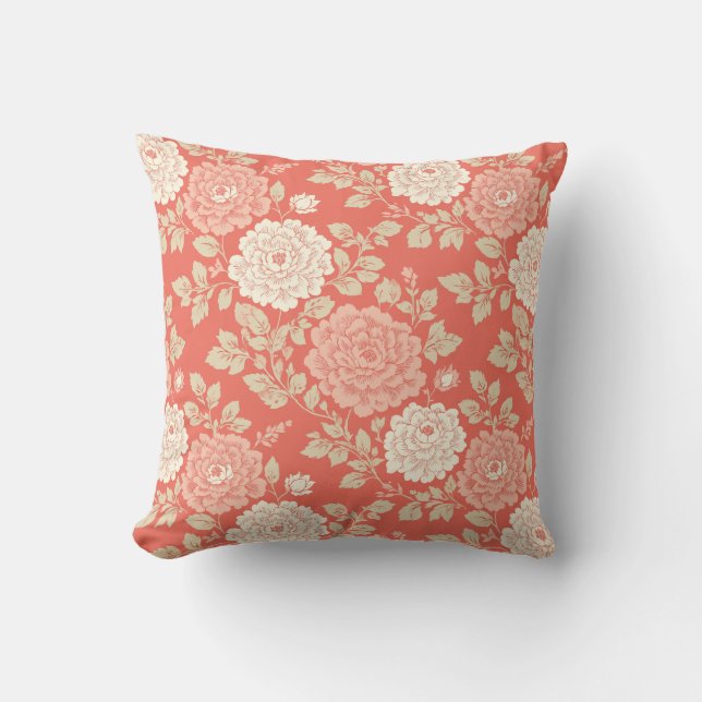 Red White Blue Block Print Stripes Kissen (Vorderseite)