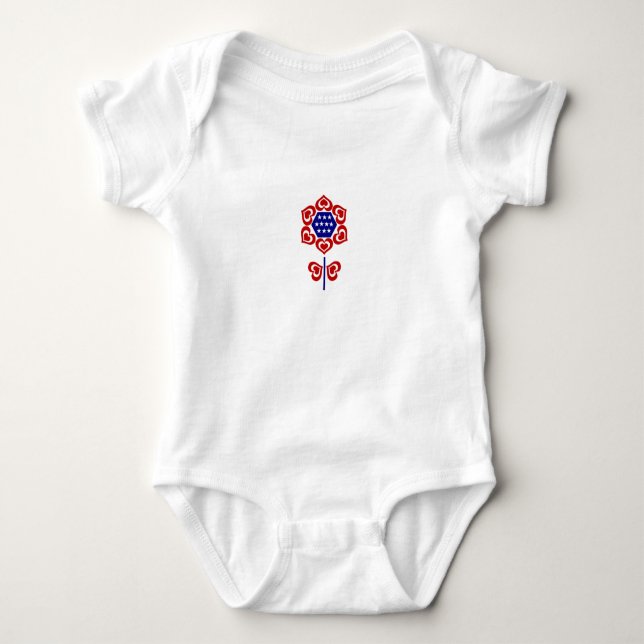 Red White Blue Blume Patriotic Design Baby Strampler (Vorderseite)