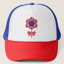 Red White Blue Blume Patriotic Design Trucker Hat