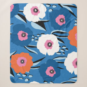 Red White Blue: Blumenskandinavisch. Sherpadecke
