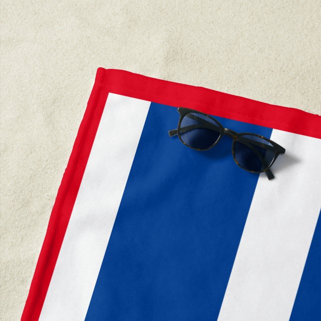 Red White Blue Cabana Stripe Strandtuch (Beispiel)