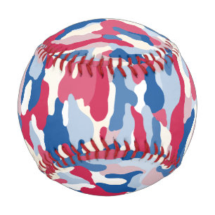 Red White & Blue Camouflage Baseball