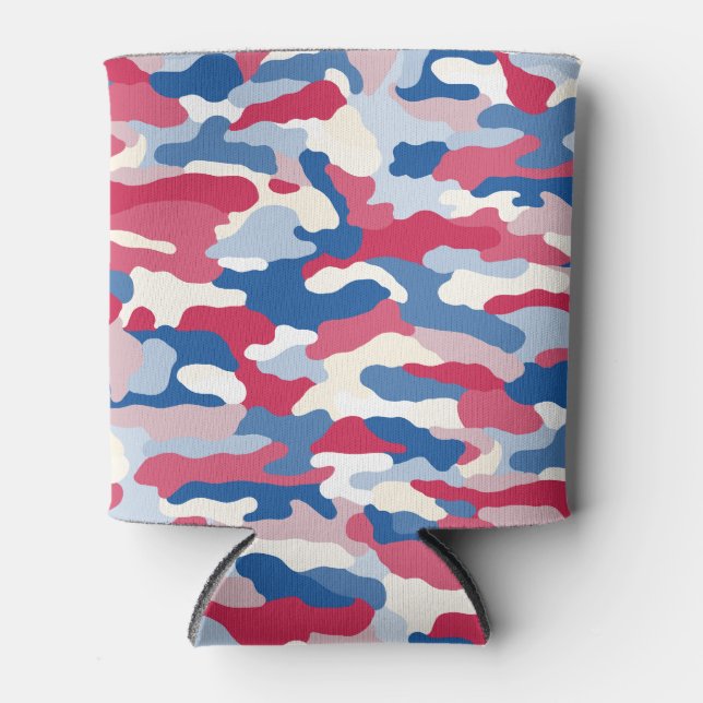 Red White & Blue Camouflage Dosenkühler (Vorderseite)