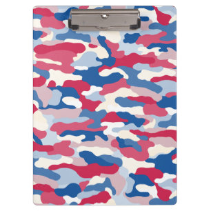 Red White & Blue Camouflage Klemmbrett