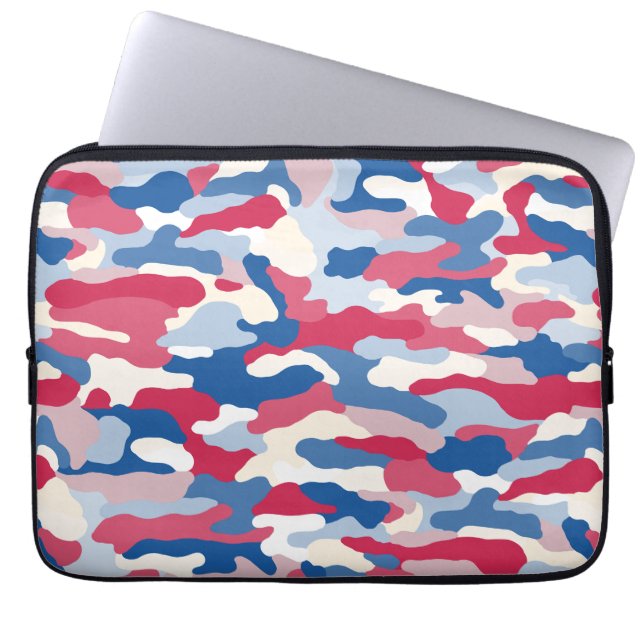 Red White & Blue Camouflage Laptopschutzhülle (Vorderseite)