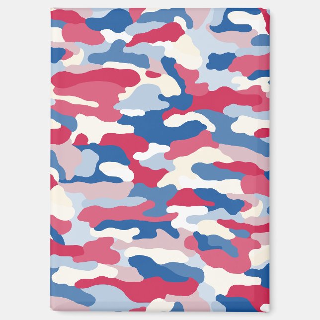 Red White & Blue Camouflage Magnet (Vorderseite)
