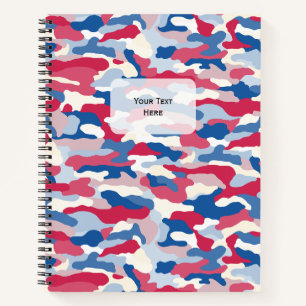 Red White & Blue Camouflage Notizbuch