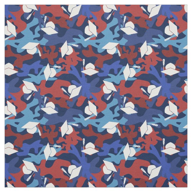 Red White Blue Camouflage Pattern Abschluss Stoff (Muster)