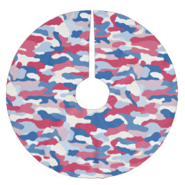 Red White & Blue Camouflage Polyester Weihnachtsbaumdecke