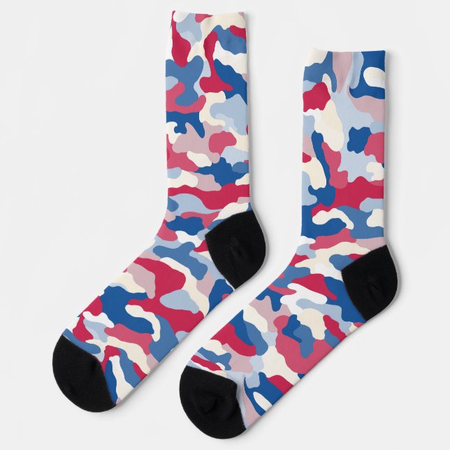 Red White & Blue Camouflage Socken (Linkes Detail)