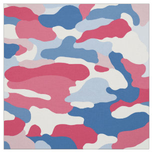 Red White & Blue Camouflage Stoff