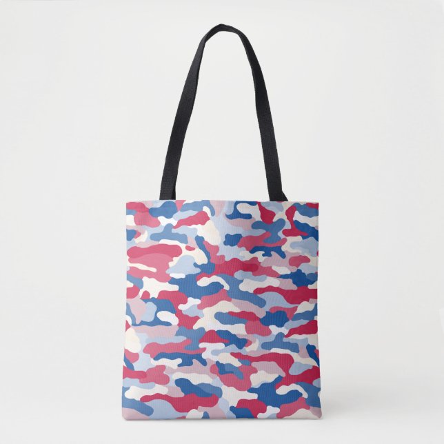 Red White & Blue Camouflage Tasche (Vorderseite)