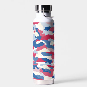 Red White & Blue Camouflage Trinkflasche