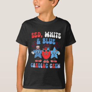 Red White Blue Cardiology Crew Cath Labrador 4t T-Shirt
