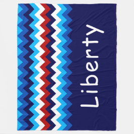 Red White Blue Chevron Custom Large Fleece Blanket