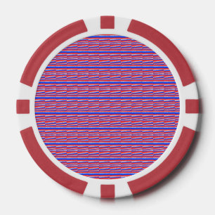Red White Blue Circles Festivals Streifen Pokerchips