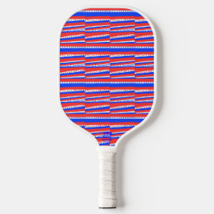 Red White Blue Circles Streifen Pickleball Paddel Schläger