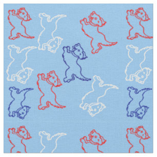 Red White Blue Customizable Designer Fabric - Hund Stoff