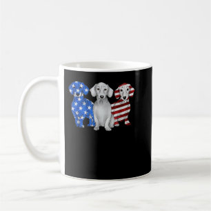 Red White Blue Dackel American Flag 4. Juli Kaffeetasse