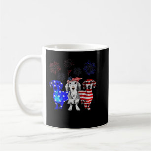 Red White Blue Dackel USA Flag Feuerwerk 4. Kaffeetasse