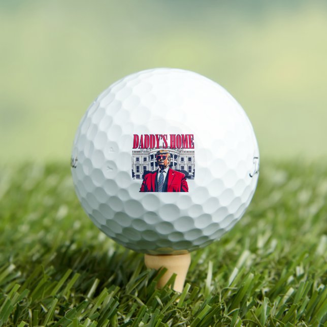 Red White & Blue Daddy's Zuhause Trump Whitehouse Golfball (Insitu T-Shirt)