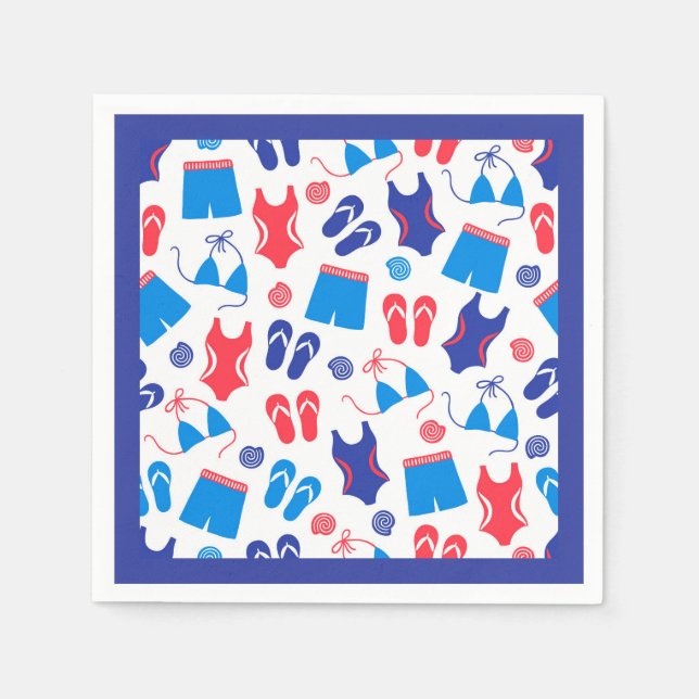 Red White Blue Drehen Flop Swimsuit-Muster Serviette (Vorderseite)