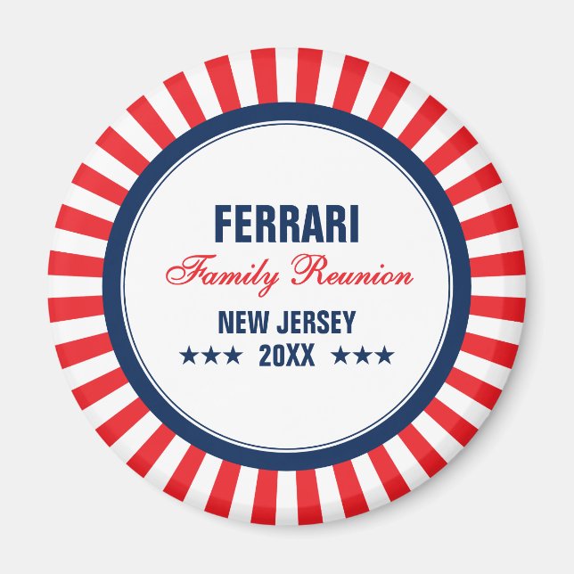 Red White Blue Family Wiedersehen Custom Magnet (Vorne)