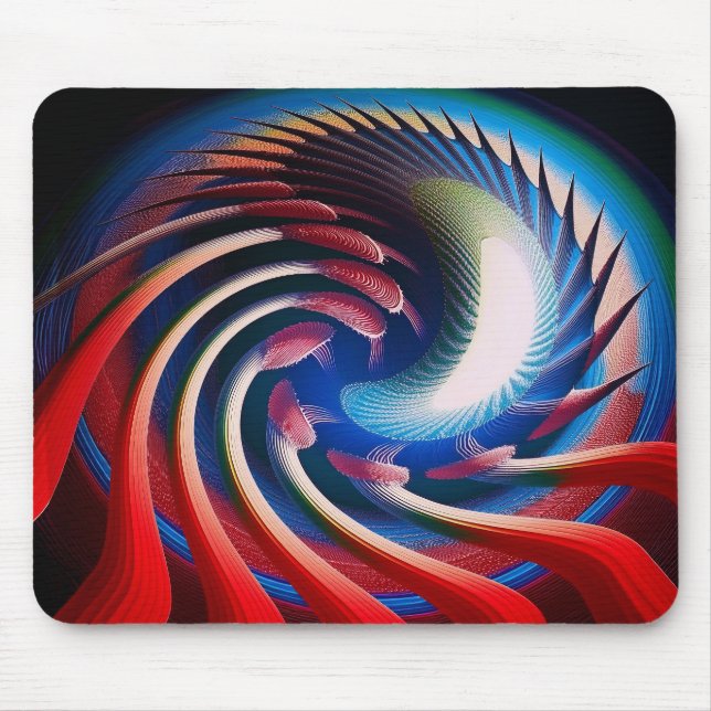 Red White & Blue Fantasy Fraktal Mousepad (Vorne)