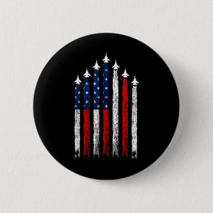 Red White Blue Fighter Jets 4. Juli US-Flagge Button