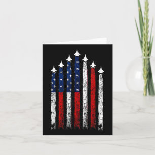 Red White Blue Fighter Jets 4. Juli US-Flagge Karte