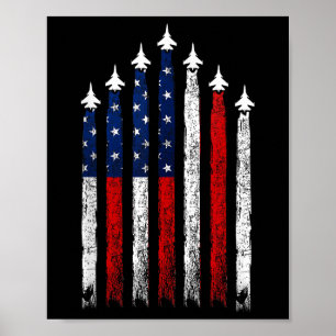Red White Blue Fighter Jets 4. Juli US-Flagge Poster