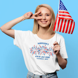 Red White Blue Fireworks Custom 4. Juli Familie T-Shirt