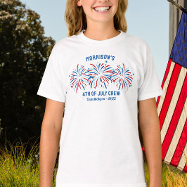 Red White Blue Fireworks Custom 4. Juli Familie T-Shirt
