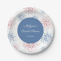 Red White Blue Fireworks Paare Dusche Cookout