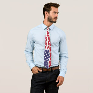 Red White Blue Flag Design Neck Tie Krawatte