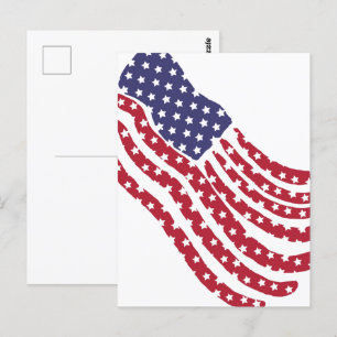 Red White Blue Flag Design Postkarte